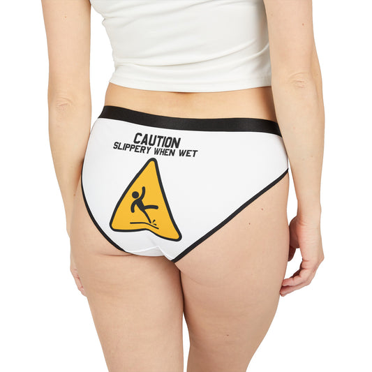 Caution Slipper When Wet - Back - Women's Underwear (AOP)