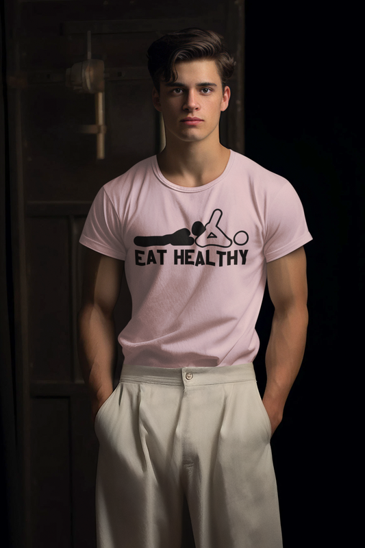 Eat Healthy - Funny Unisex Heavy Cotton Tee